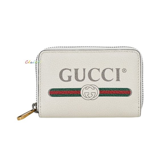 Gucci Logo Leather Zip Around Card Case Wallet - Picture 1 of 7